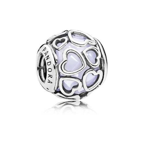 Sterling Silver Crystal Bead Opalescent Encased in Love Charm 792036NOW