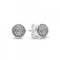 Fashion Jewelry Sterling Silver Rose Plated White CZ Dazzling Droplets Stud Earrings 280726CZ