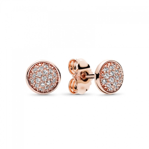 Fashion Jewelry Sterling Silver Rose Plated White CZ Dazzling Droplets Stud Earrings 280726CZ