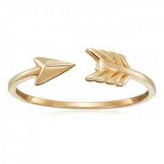 925 Silver Jewelry 14K Gold Plated Arrow Point Ring Design for Women