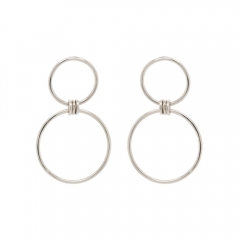 925 Sterling Silver Mixed Circle Earrings Women Jewelry