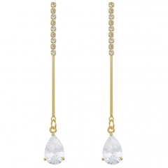 Women Fashion Jewelry Crystal Cubic Zircon Bling Dangle Earrings