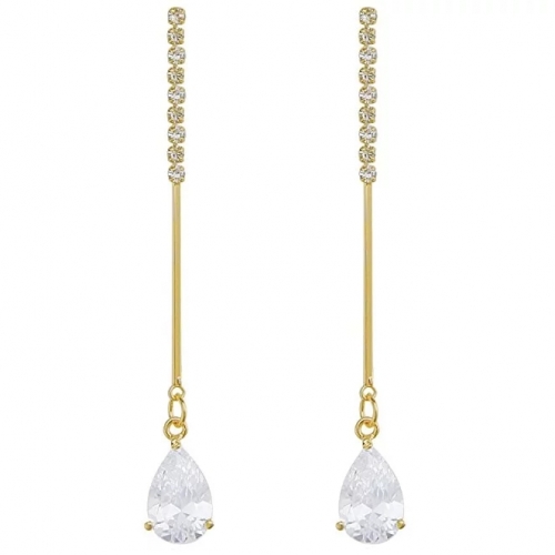 Women Fashion Jewelry Crystal Cubic Zircon Bling Dangle Earrings