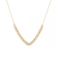 New Arrivals Sterling Silver 14K Gold Medium Curb Chain Station Necklace