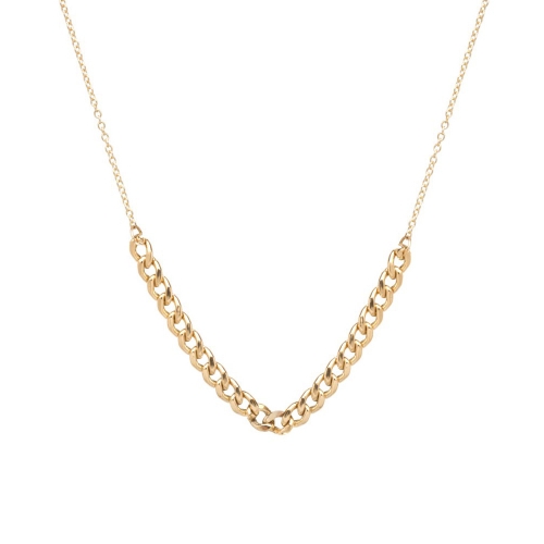 New Arrivals Sterling Silver 14K Gold Medium Curb Chain Station Necklace