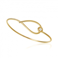 18K Yellow Gold Plated Sterling Silver Armring Kharisma Diamond Armring Bangle