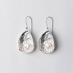 Danmark Vintage Jewelry Oyster Pearl Earrings in 925 Sterling Silver