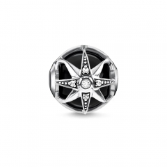 Customized Jewelry Thomas Bead "ROYALTY STAR BLACK" Fuchsia Charm K0308-641-11