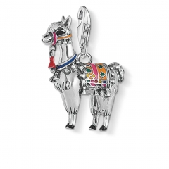 925 Sterling Silver Charm Thomas Multicolor Enamel Lama Pendant Charm 1694-664-7