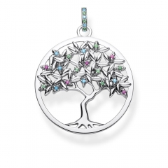 Ladies Thomas Sterling Silver Glam & Soul Paradise Multistone Tree of Love Pendant PE826-973-7