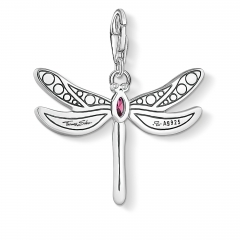 Charm Pendant Sterling Silver Mixcolor Cubic Zirconia Mother of Pearl Dragonfly Charm 1757-964-7