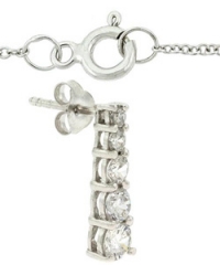 New Arrival Jewelry Set Sterling Silver CZ Journey Earrings / Pendant Set