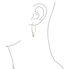Minimalist White Freshwater Cultured Pearl Wire Threader Earrings for Women 14K Gold Plated 925 Sterling Silver