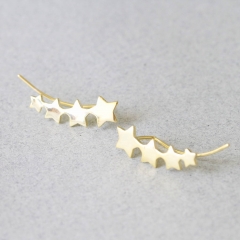 Landou Jewelry Sterling Silver Four Stars Earrings Climber