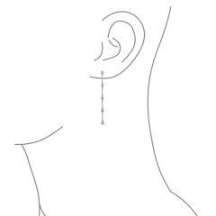 Minimalist Long Thin Linear CZ Cubic Zirconia by The Inch Dangle Prom Stud Earrings for Women 925 Sterling Silver
