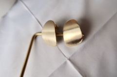 Gold Round Stud Earrings, Matte Gold Stud Earrings, Big Circle Earrings, Disc Earrings
