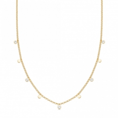 Landou Jewelry 925 Sterling Silver Garnet Droplet Necklace by Yard
