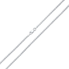 925 Sterling Silver Shot Bead Ball Chain Necklace for Women Lobster Claw Clasp Made in Italy
