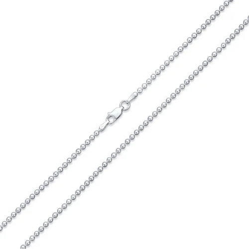 925 Sterling Silver Shot Bead Ball Chain Necklace for Women Lobster Claw Clasp Made in Italy