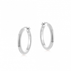 Landou Jewelry 925 Sterling Silver High Polish Large Hoop Earring for Women