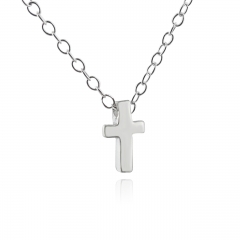 Landou Jewelry 925 Sterling Silver Tiny Style Cross Necklace for Women for Teen