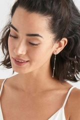 Landou Jewelry 925 Sterling Silver Rhodium Plated Modern Beaded Drop Earrings