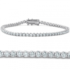 Landou Jewelry 925 Sterling Silver Lab Grown Cubic Zirconia Tennis Bracelet