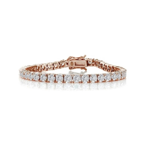 Landou Jewelry 925 Sterling Silver Classic Cubic Zirconia Link Tennis Bracelet for Women for Teen