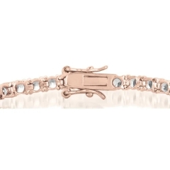 Landou Jewelry 925 Sterling Silver Classic Cubic Zirconia Link Tennis Bracelet for Women for Teen