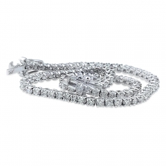 Landou Jewelry 925 Sterling Silver Flexible Cubic Zirconia Tennis Bracelet for Women