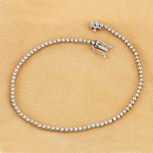 Landou Jewelry 925 Sterling Silver Cubic Zirconia Link Tennis Bracelet with Double Locking Clasp 7