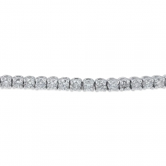 Landou Jewelry 925 Sterling Silver Flexible Cubic Zirconia Tennis Bracelet for Women