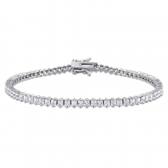 Landou Jewelry 925 Sterling Silver Cubic Zirconia Tennis Bracelet