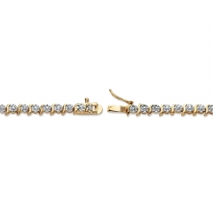 Landou Jewelry 925 Sterling Silver Gold-Plated Tennis Bracelet(4.5mm), Genuine Cubic Zirconia Accent 7.5