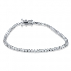 Landou Jewelry 925 Sterling Silver Flexible Cubic Zirconia Tennis Bracelet for Women