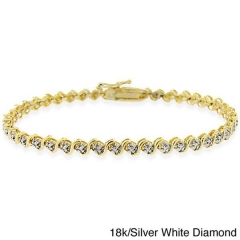 Landou Jewelry 925 Sterling Silver White, Black, or Champagne Cubic Zirconia Tennis Bracelet