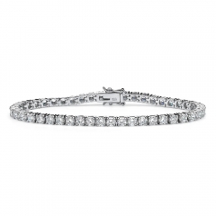 Landou Jewelry Sterling Silver Cubic Zirconia Rhodium Plated Tennis Bracelet for Women