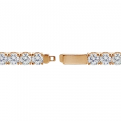 Landou Jewelry Sterling Silver Cubic Zirconia 5mm Round-cut Tennis Bracelet