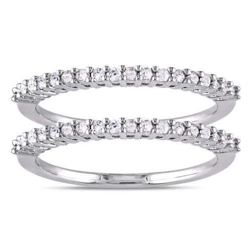 Landou Jewelry Sterling Silver Cubic Zirconia Stackable Semi-eternity Ring Set