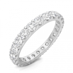 Landou Jewelry Sterling Silver Cubic Zirconia Created Moissanite Full Eternity Band Ring