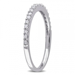 Landou Jewelry Sterling Silver White Cubic Zirconia Stackable Anniversary Wedding Band Ring