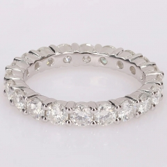 Landou Jewelry Sterling Silver Cubic Zirconia Created Moissanite Full Eternity Band Ring