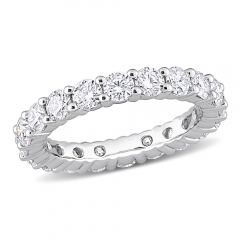 Landou Jewelry Sterling Silver Cubic Zirconia Created Moissanite Full Eternity Band Ring