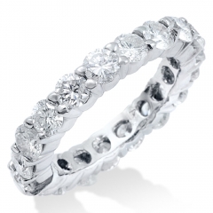 Landou Jewelry Sterling Silver White Cubic Zirconia Eternity Wedding Ring