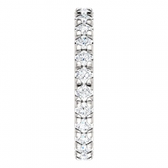Landou Jewelry Sterling Silver White Cubic Zirconia Eternity Wedding Ring