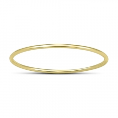 Landou Jewelry Sterling Silver Thin Domed Stackable 14K Yellow Gold Plated Finger Band Ring