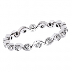 925 Sterling Silver Cubic Zirconia Eternity Band Ring for Women