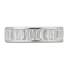 Landou Jewelry Sterling Silver Created White Cubic Zirconia Eternity Band Ring