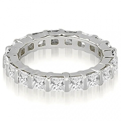 14K White Gold Prin-cess Cubic Zirconia Wedding Eternity Ring