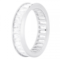 Landou Jewelry Sterling Silver Cubic Zirconia Eternity Style Ring for Girl